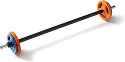NXT Level 5.BARBELLSET Basic Fit - Barbell Set - Halterstang Met 4 Gewichten - Inclusief Halterklemmen - 2 x 2.5 kg En 2 x 1,25 kg, Zwart/Oranje, 68 x 22 x 8 cm