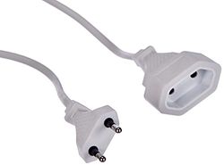 Electraline 900009CBB Cabo de extensão com tomada e tomada europeia branca, 3 MT