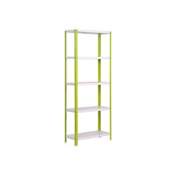 Simon Rack Librería Estanteria Salon, 1800x1000x400 mm, 5 Alturas, Estilo Industrial, Metálica, Verde/Blanco - Simon Home