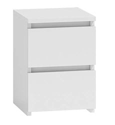 TOP E SHOP Topeshop M2 BIEL nachtstand/bedside tafel 2 laders (s) wit