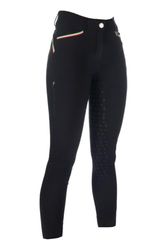 HKM Livigno Sportive-Silicone Full Seat Pantalones, Negro, 26W para Mujer