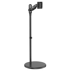 Maclean Supporto da Pavimento mobile per monitor/TV, molla a gas, 17"-35", 2-10kg, nero, Porta TV da Terra con Ruote, Carrello Inclinazione MC-970 (Nero)