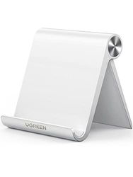 UGREEN Support Téléphone Bureau Réglable Pose Smartphone Portable Pliable Compatible avec iPhone 16 Plus Pro Max 15 14 13 12 Galaxy S24 Ultra S23 S22 S21 Pixel 8 7 (Blanc)