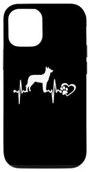 Custodia per iPhone 12/12 Pro Beauceron Dog Heartbeat Paw Love Funny Puppy Lover