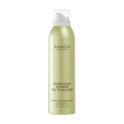 Jean & Len Energizing Shower Gel To Mousse Bergamot & Cedarwood, with almond, jojoba & babassu oil, for a fragrant cleansing experience, for normal skin, shower foam, without silicones, 200 ml