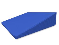 QUIRUMED Cuscino a cuneo, Misure 40 x 50 x 13 cm, Colore blu, Ergonomico, Similpelle, Imbottitura flessibile, Cuscino per massaggi, Fisioterapia, Supporto per la schiena