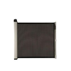 Lascal KiddyGuard - Barrera frontal de seguridad discreta para escaleras - Barrera de puerta enrollable de lona con carcasa de aluminio - Panel extensible hasta 120 cm - Negro