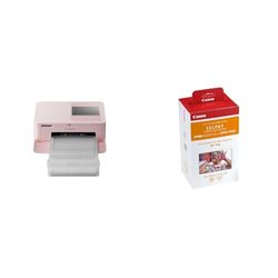 Canon Selphy CP1500, stampante fotografica a sublimazione wireless rosa & Rp-108 Ink Paper, Bianco, 20 x 12 x 8 cm