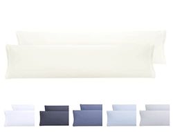 Todocama Set di 2 federe per cuscini, in microfibra extra morbida, ipoallergenica. Set di 2-120x40 cm Beige