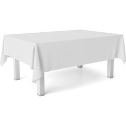 ECOMMERC3 Nappe en Toile cirée rectangulaire Taille 250x140 cm - Style, durabilité et Facile d'entretien pour Votre Table - Nappe en Toile cirée Anti-Taches et imperméable Blanc