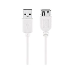Goobay USB 2.0 A M/F 5 m, Cabo USB (5 m, USB A, USB A, 2.0, macho / feminino, branco)