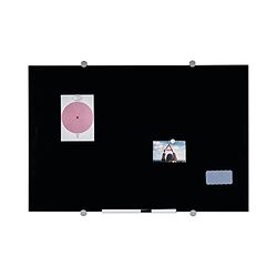 Bi-Office Flow Lavagna Magnetica In Vetro, Cancellabile a Secco, Colore Nero, 120x90cm
