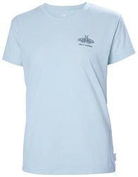 Helly Hansen W Skog Gerecycleerd Grafisch T-stuk M Pinnacle Blauw Melange