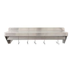 Stalwart DA-WHPR183025 Wall Shelf with Pot Rack 18 Hooks Stainless Steel 1800x300x254mm