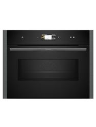 NEFF N90 C24MS71G0B Compact Oven with Microwave Function, 4.1" Full Touch Display, Inverter Technology, Pyrolytic Self Cleaning, Soft Close and Opening Door, 60 x 45cm, Graphite Grey