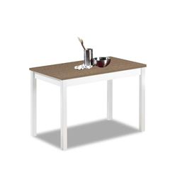 ASTIMESA - Mesa de Cocina con Tapa laminada Color Roble Oscuro - Estructura Blanca- Ideal para Cocinas Pequeñas y Decoración Minimalista - Práctica para Organizar Espacios - Medidas: 100 cm x 60 cm.