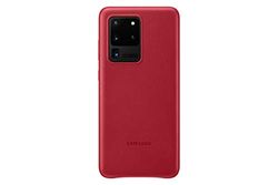 Samsung Galaxy S20 Ultra Leather Cover Case - Red