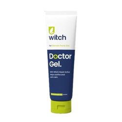 Witch Doctor Gel 35ml with Witch Hazel, helps calm and soothe skin. Packaging may vary