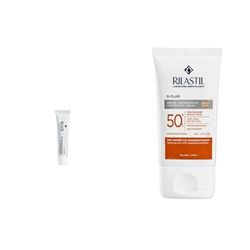 Rilastil D-Clar Crema Viso Fluida Depigmentante, Trattamento Anti-Macchie & D-Clar Crema Colorata Viso, Azione Depigmentante e Uniformante per Pelli Sensibili SPF 50+