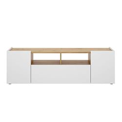 DEKIT GRUPO RIMOBEL Isola Meuble TV Basse, Melamine, Blanc et Nordic, 44 x 142 x 35 cm