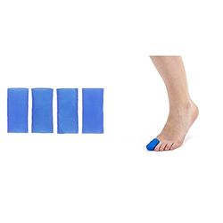 Sidas Gel Toe Wrap - Protections pour orteils en gel X4, Bleu, 36-41 & Gel Toe Cap - Capuchons pour orteils en gel X2, Mixte Adulte, Bleu, 36-41