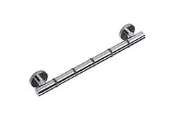 Croydex - Barra doccia antiscivolo con morbide nervature per una comoda presa, anima in alluminio, lunghezza 48,5 cm, colore: Grigio cromato