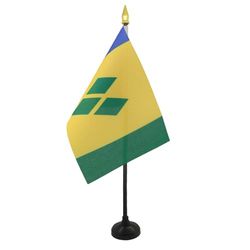 Sint Vincentius Tafelvlag 15x10 cm - Vicentian Desk Vlag 15 x 10 cm - gouden speerblad - AZ FLAG