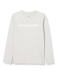 JACK&JONES JUNIOR Jcospring Piping Tee Ls Crew Neck Jr Shirt met lange mouwen voor jongens, Glacier Gray, 140 cm