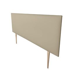 Mattfy Testiera Nantes Gambe, Imbottita qualità, in Ecopelle di Alta Gamma, Pratica e dal Design Accattivante, Legno Pelle Sintetica, Beige, 145 x 60 cm (Cama 135/140)