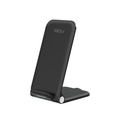 Dcu Tecnologic | 3-i-1 trådlös laddare | Höghastighetsladdning | Kompatibel med Android Och Iphone | Inkluderar typ C-kabel | 15W | Svart