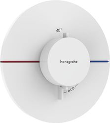 hansgrohe ShowerSelect Comfort S - Miscelatore termostatico incasso, Rubinetto termostatico, Termostato rotondo, per la valvola ShowerSelect Comfort, bianco opaco
