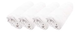 Domiva - Juego de 4 sábanas bajeras (algodón peinado/m2), color blanco