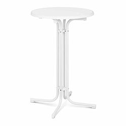 Royal Catering RC-BIS70FW Staande eettafel, bistrotafel, rond, diameter 70 cm, hoogte 110 cm, inklapbaar, verstelbare poten, staal en multiplex, kunststof gecoat, wit)