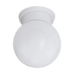 Eglo Durelo candeeiro de teto de 1 holofote, candeeiro de teto moderno para sala de estar, cozinha ou corredor, de plástico e vidro, cor branca, com tampa E27