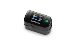 medisana PM 100 pulsoximeter, meting van de zuurstofverzadiging in het bloed, vingerpulsoximeter met OLED-display en one-touch bediening in zwart