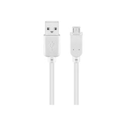 Goobay 96191 Cable de Datos y Cargador Micro USB de Alta Velocidad/USB 2.0 Macho (Tipo A) > USB 2.0 Micro Macho (Tipo B) / Blanco/ 0,3m