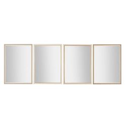 Home ESPRIT Specchio da parete Bianco Marrone Beige Grigio Vetro Polistirene 70 x 2 x 97 cm (4 pezzi)