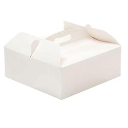 DECORA, 23 x 23 x 10 cm, 0340200, caixa para bolo com alça, ideal para conservar e transportar sobremesas, feita de cartolina, embalada individualmente, cartão, branco
