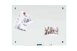 Bi-Office River Lavagna Magnetica In Vetro, Colore Bianco, Senza Cornice, 120x90cm