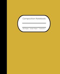Composition Notebook: Graph Paper, 7.5 x in x 9.25 in, 120 Pages, Gold