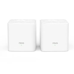 Tenda Nova MW3 (pacote de 2) Mesh - Router AC1200 Sistema Wi-Fi de rede em mesh, recomenda-se aplicar entre 1 a 3 quartos, banda dupla, Seamless Roaming, Fast Ethernet, controlo parental, branco