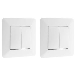 Interrupteur va-et-vient double 10A Blanc - Artezo (Lot de 2)