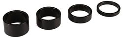 4 STKS Nieuwe Kwaliteit Legering Zwart Headset Spacers 1 1/8" - 5mm, 10mm, 15mm, 20mm