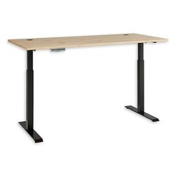 Stella Trading Memphis-Scrivania elettrica Altezza, Effetto Rovere artisano, Grafite, Tavolo da Ufficio Regolabile con Funzione Memoria e Struttura in Metallo, Legno, 160 x 72-120 x 77 cm