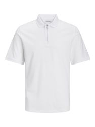 JACK & JONES Jjemac Zip Ss Polo Sn, wit, XXL