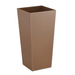 DRW Paraguero Piel Vegana Marron Cuadrado 26x26x55 cm
