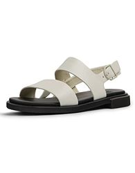 CAMPER Edy-k200573 Flat Sandal voor dames, Wit naturel, 39 EU