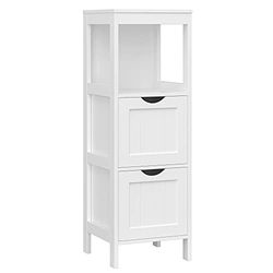 Madeira armário para casa de banho armário de armazenamento kit mesa de cabeceira rinco 2 compartimentos branco