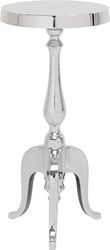 Kare Design mesa de centro Barocco, plata, diámetro 27 cm, estilo rock elegante, 62x27x27 cm
