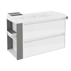 Bath + – Meuble de salle de bain avec 2 tiroirs et lavabo en résine Bsmart